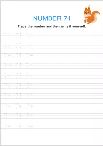 Number Tracing and Writing - 74