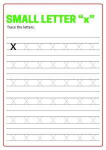 Writing Small Letter x - Lowercase Letter Tracing