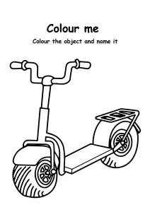 Color Me - Kids Scooter Coloring Page