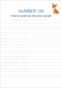 Number Tracing and Writing - 129