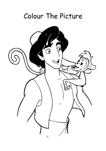 Aladdin and Abu from Aladdin Coloring Pages