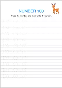 Number Tracing and Writing - 100