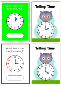 Telling Time to the Hour - Owl Cards Theme Time