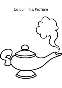 Genie Magic Lamp from Aladdin Coloring Pages