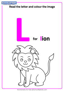 Read Letter L and Color the Lion