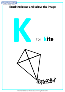 Read Letter K and Color the Kite