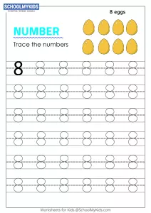 Tracing number 8 - Numbers 1-10 tracing