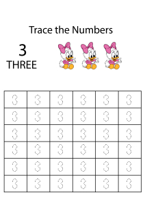 Number Tracing 3 - Count and Trace the Numbers