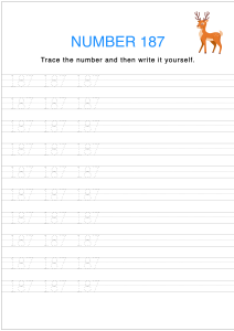 Number Tracing and Writing - 187