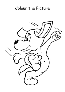 Colour the Picture - Running Dog - Coloring Pages