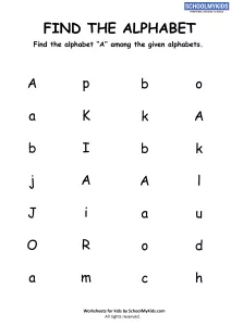 Find the Letter A - Find Alphabets