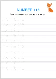 Number Tracing and Writing - 116