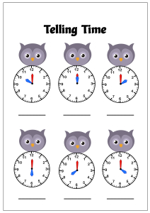 Telling Time to the Hour - Owl Theme Time