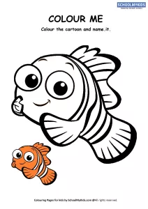 Colour Me - Nemo Cartoon Coloring Pages