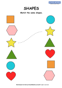 Matching similar shapes - 2d Shapes Worksheets for Kindergarten,First