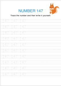 Number Tracing and Writing - 147
