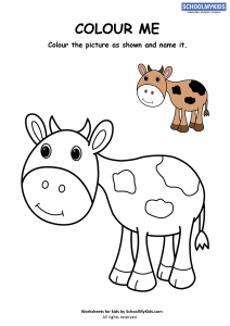 Colour Me Baby Animal Cartoon Coloring Pages Worksheets for  Preschool,Kindergarten,First Grade - Art And Craft Worksheets |  