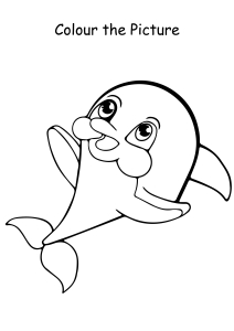 Colour the Picture - Dolphin - Coloring Pages