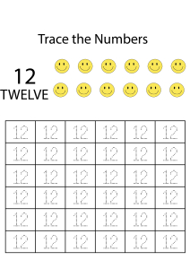 Number Tracing 12 - Count and Trace the Numbers