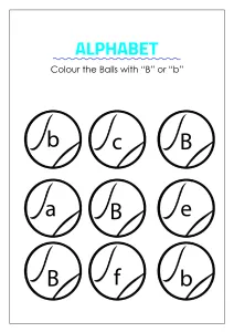 Color the Balls with B - Capital and Small Letter Identification