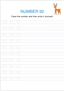 Number Tracing and Writing - 92