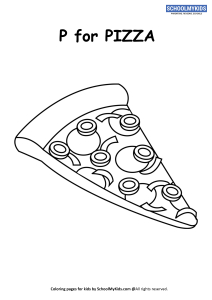 P for Pizza Coloring Page
