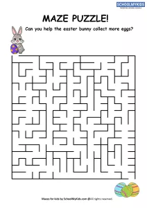 Easter Bunny Eggs Maze Puzzle
