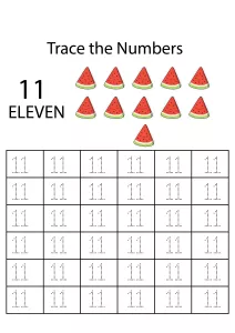 Number Tracing 11 - Count and Trace the Numbers