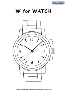 W for Watch Coloring Page