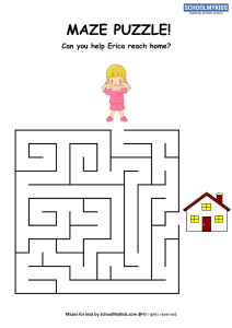 Mazes for Kids - Girl Home Maze Puzzle
