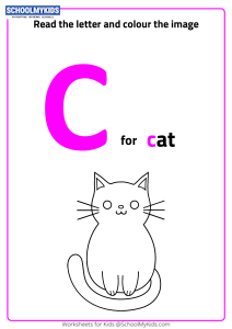 Read Letter C and Color the Cat