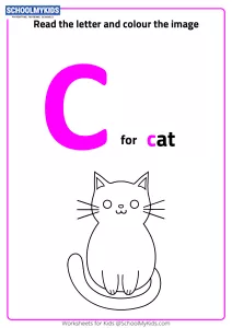 Read Letter C and Color the Cat