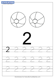 Count and Trace 2 - Number Tracing Worksheets for Preschool