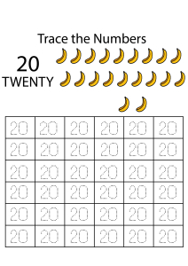number tracing 20 count and trace the numbers worksheets for