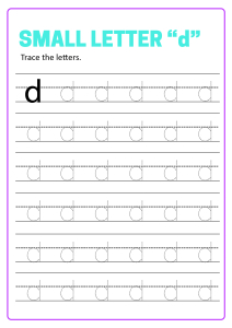 Writing Small Letter d - Lowercase Letter Tracing