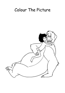Mowgli Hugs Baloo Coloring Pages worksheet for Kindergarten,Preschool