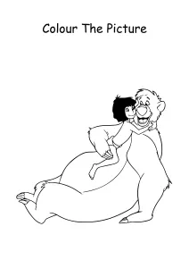 Mowgli Hugs Baloo Coloring Pages