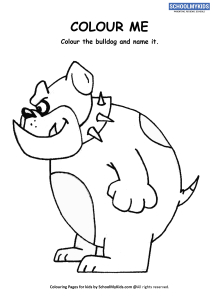 Colour Me - Bulldog Cartoon Coloring Pages