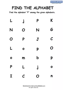 Find the Letter P - Find Alphabets