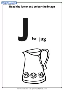 Read Letter J and Color the Jug