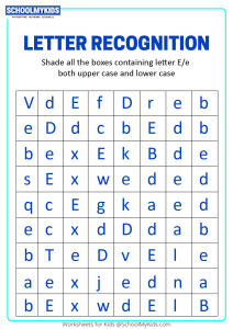 Identify Uppercase and Lowercase Letter E - Letter Recognition