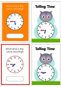 Telling Time to the Quarter Hour (Quarter To) - Owl Cards Theme Time
