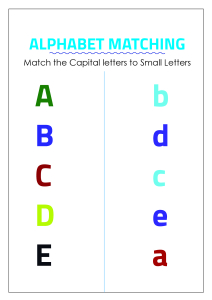 Alphabet Matching - Match Capital and Small Letters - A to E