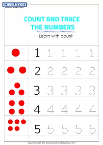 Tracing Numbers 1-5 - Count the Dots