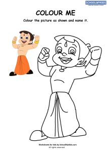 Colour Me - Cartoon Chhota Bheem Coloring Pages Worksheets for Preschool,Kindergarten,First Grade - Art And Craft Worksheets | Colour Me - Cartoon Chhota Bheem Coloring Pages Worksheets for Preschool,Kindergarten,First Grade - Art And Craft Worksheets |