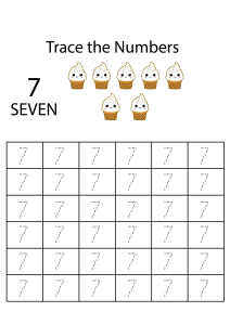 Number Tracing 7 - Count and Trace the Numbers