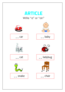 Use A Or An Fill In The Articles Worksheets For First Second Grade English Worksheets Schoolmykids Com