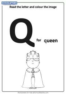 Read Letter Q and Color the Queen