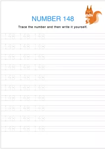 Number Tracing and Writing - 148