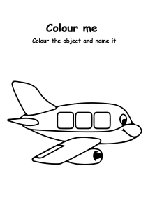 Color the Airplane  Printable Nouns Classroom Activity